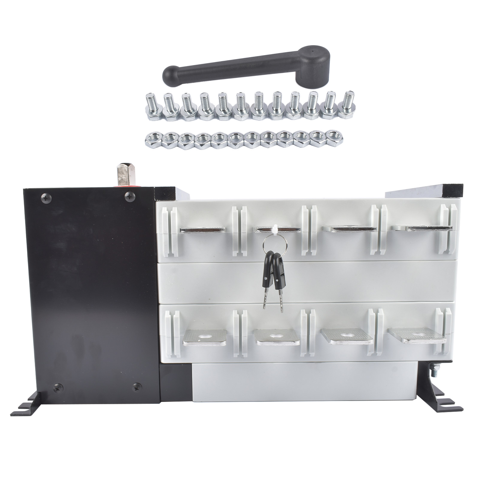 Industrial Automatic Transfer Switch 4P 630A 110V/220V Black and White Plastic
