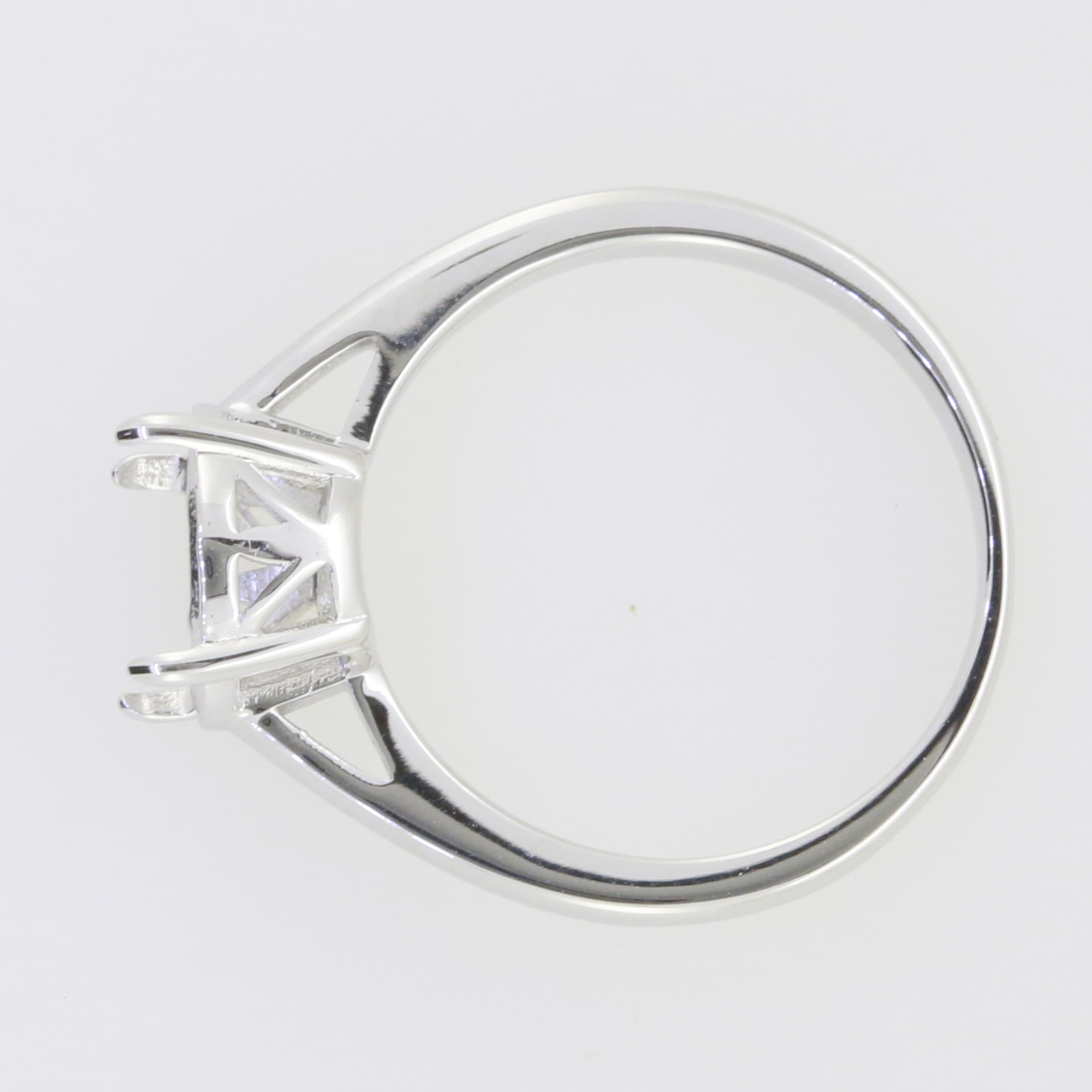 Sterling Silver Semi Mount Ring Setting Round RD 9x9mm Solitaire White