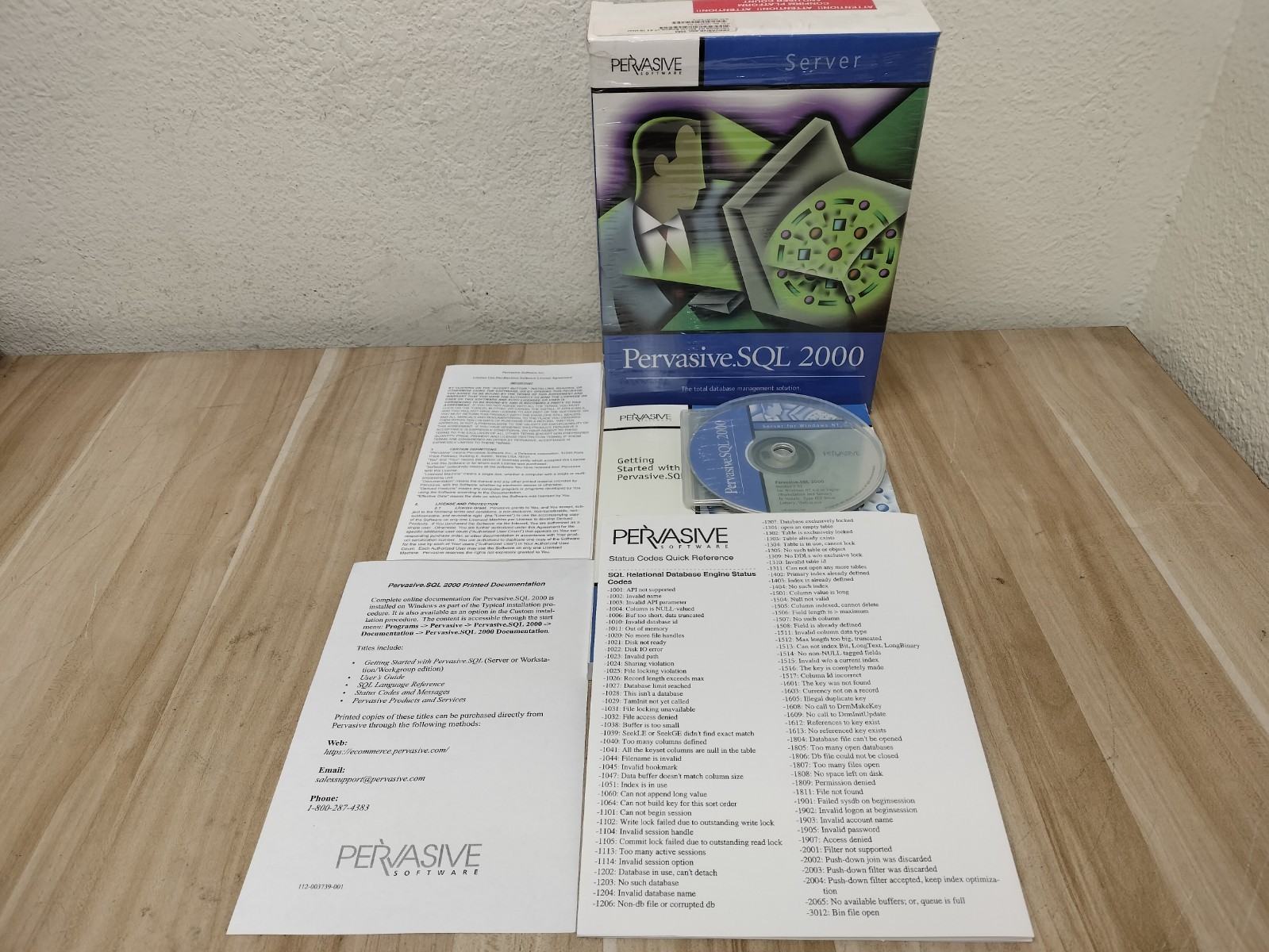 Vintage Pervasive.SQL 2000 WINDOWS NT Server Engine v7.51 - 10 user count