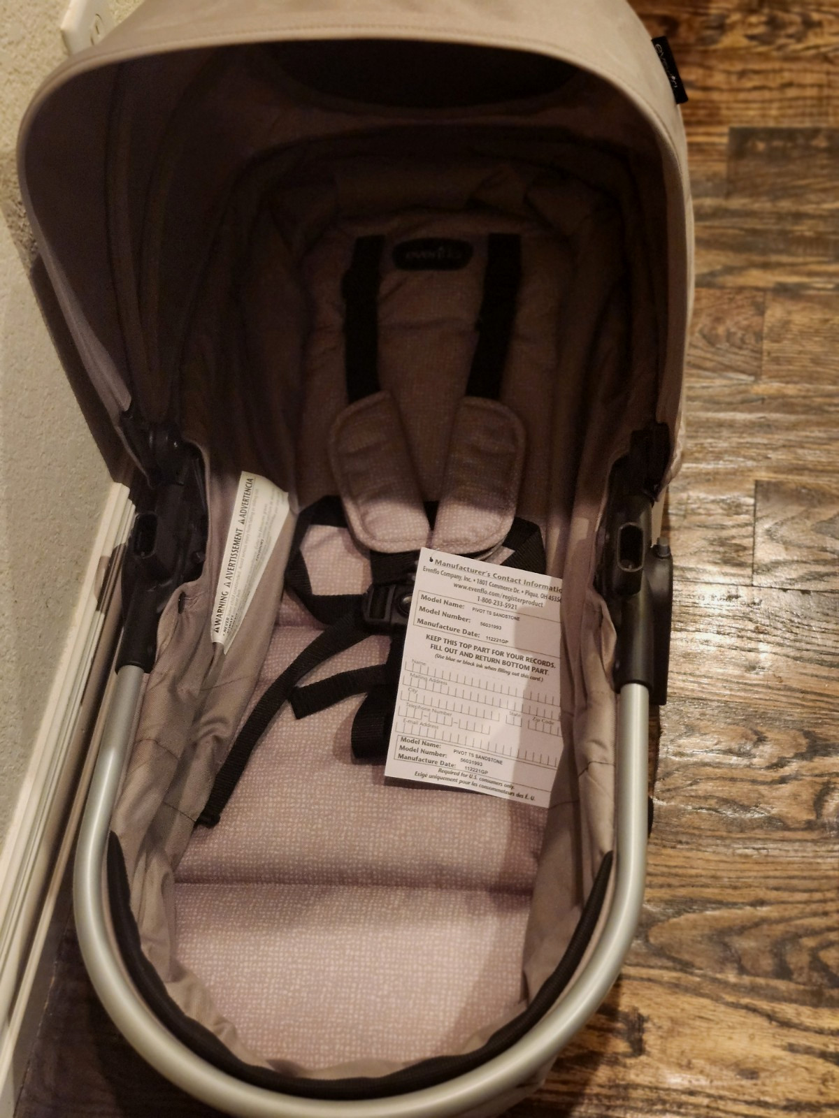 NEW - Evenflo Pivot Modular Travel System Sandstone BASSINET ONLY