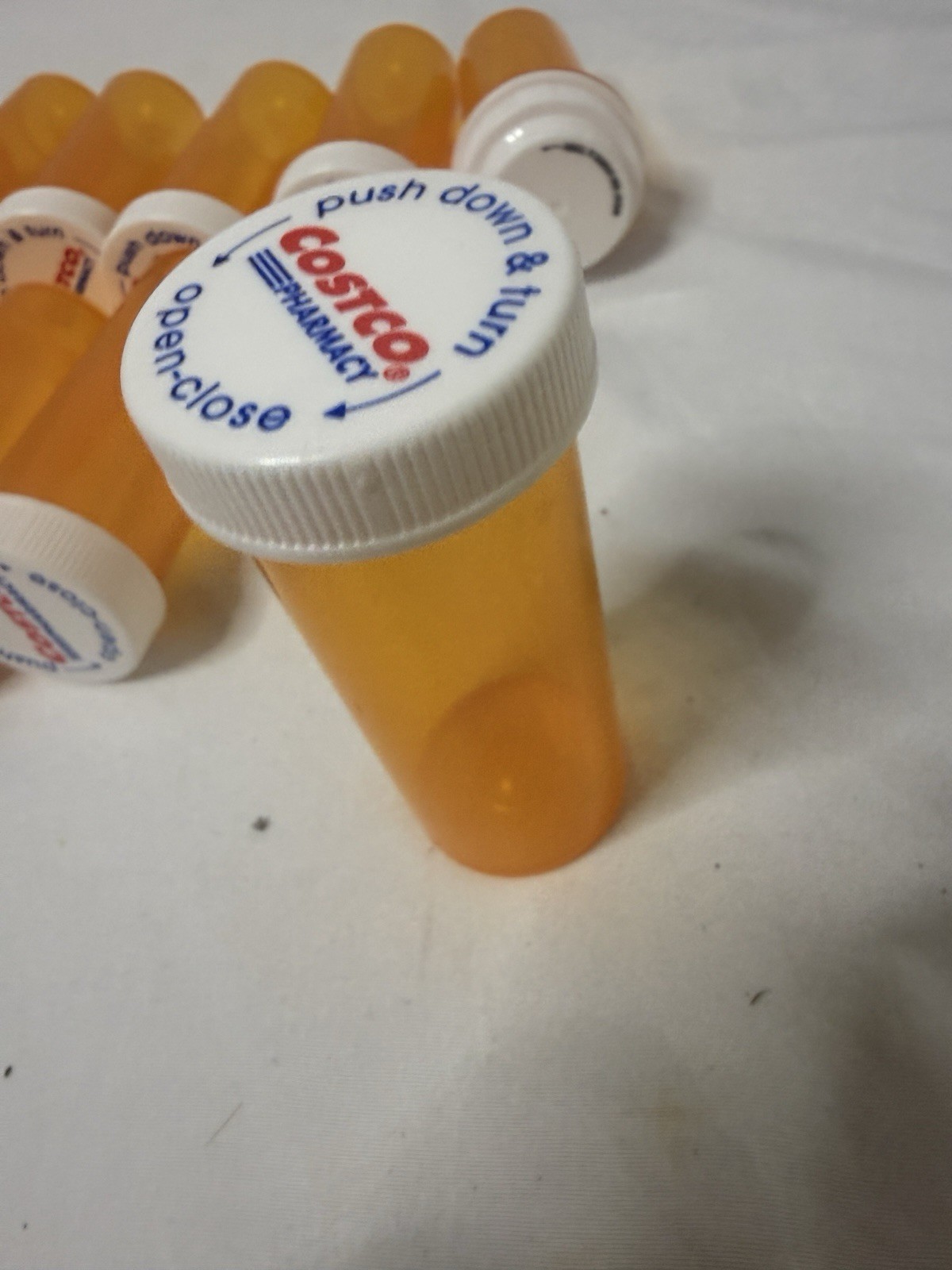17 Empty RX Pill Bottles Crafts Storage Containers Repurpose Amber 3.5”