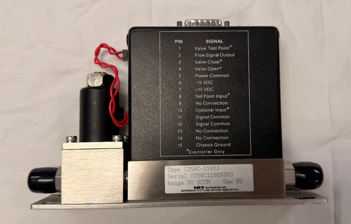 MKS 1259C-11953 MFC, Mass Flow Controller, N2, 50 SCCM, working unit