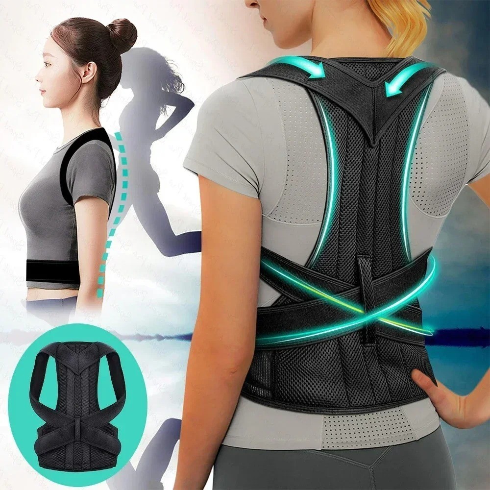 Adjustable Posture Corrector Low Back Support Shoulder Brace Belt for Men Women