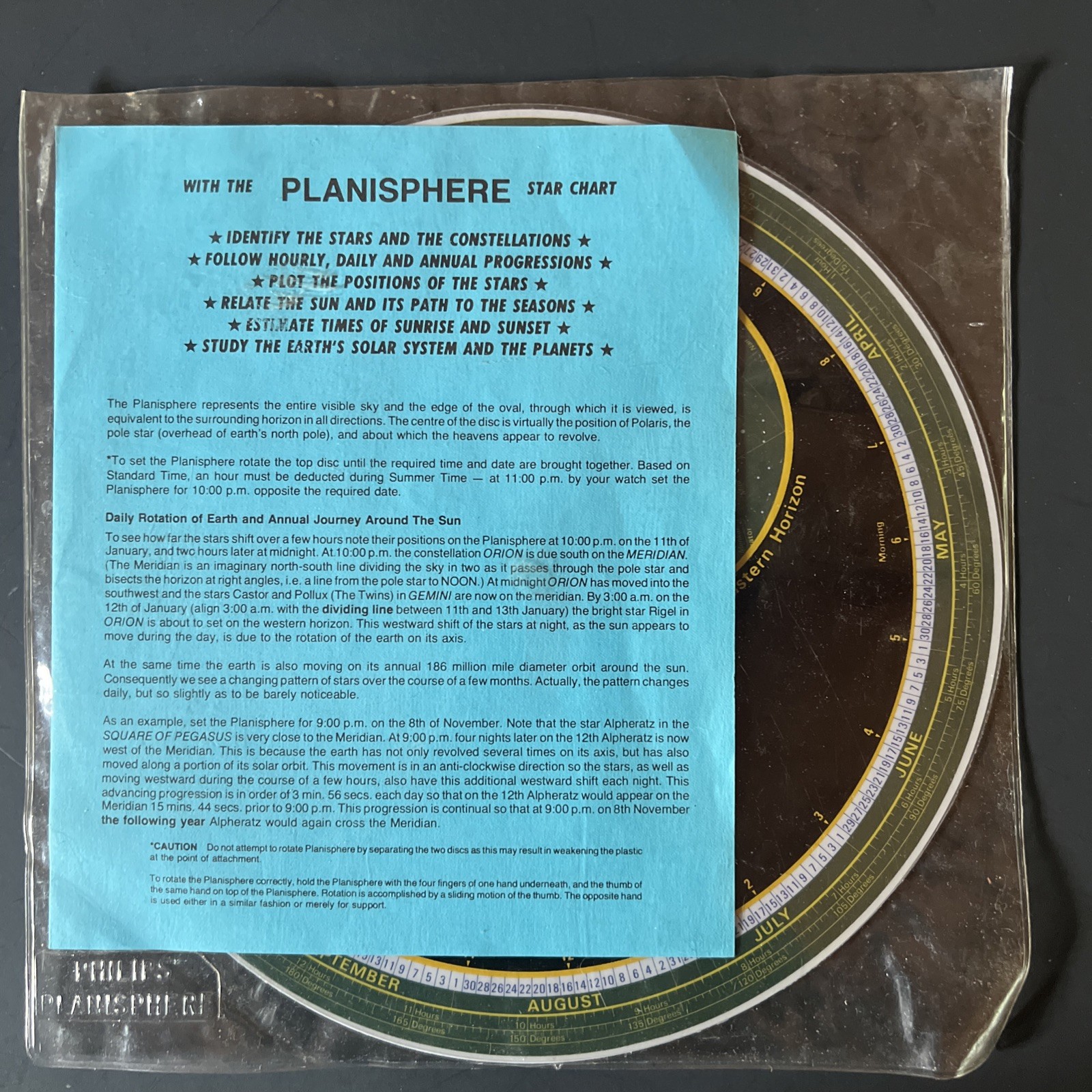 Vintage - PHILIPS PLANISPHERE - by George Philip & Son