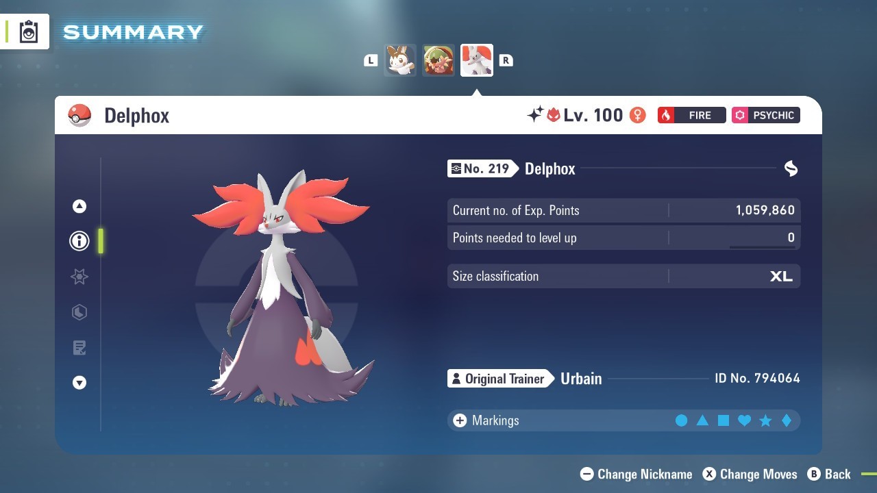 Delphox Shiny Alpha 6IVs Battle Ready - Legends ZA