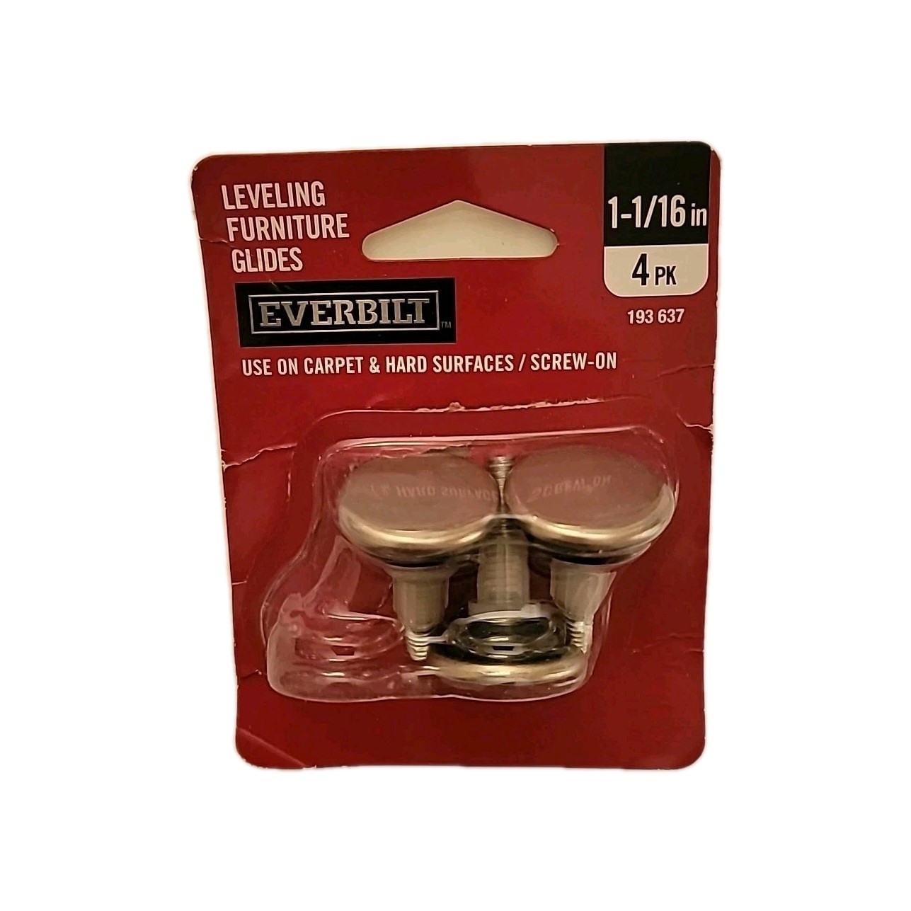 Everbilt Leveling Furniture Guides 3 Pk Screw On 1-1/16 In Silver, Only 3 Includ