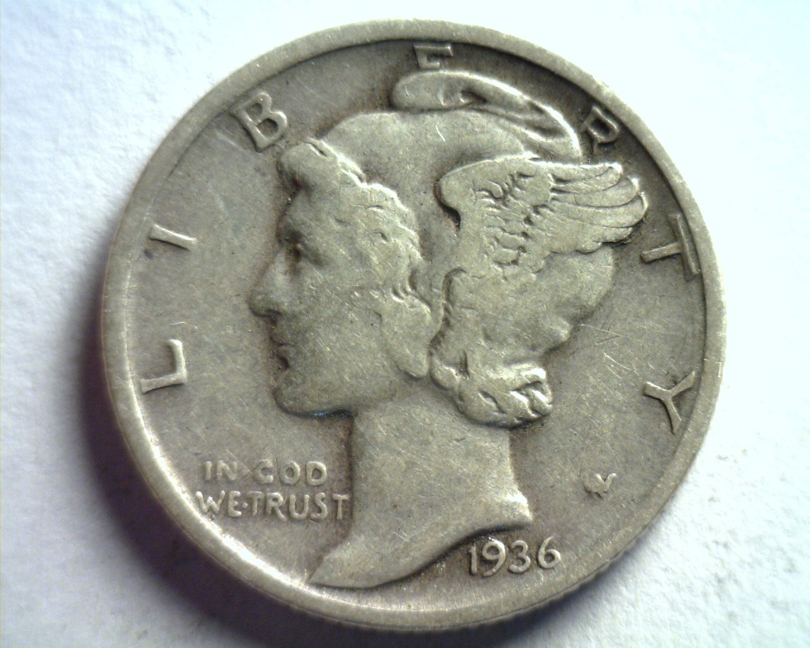 1936-D MERCURY DIME VERY FINE/EXTRA FINE VF/XF VERY FINE/EXTREMELY FINE 99c SHIP