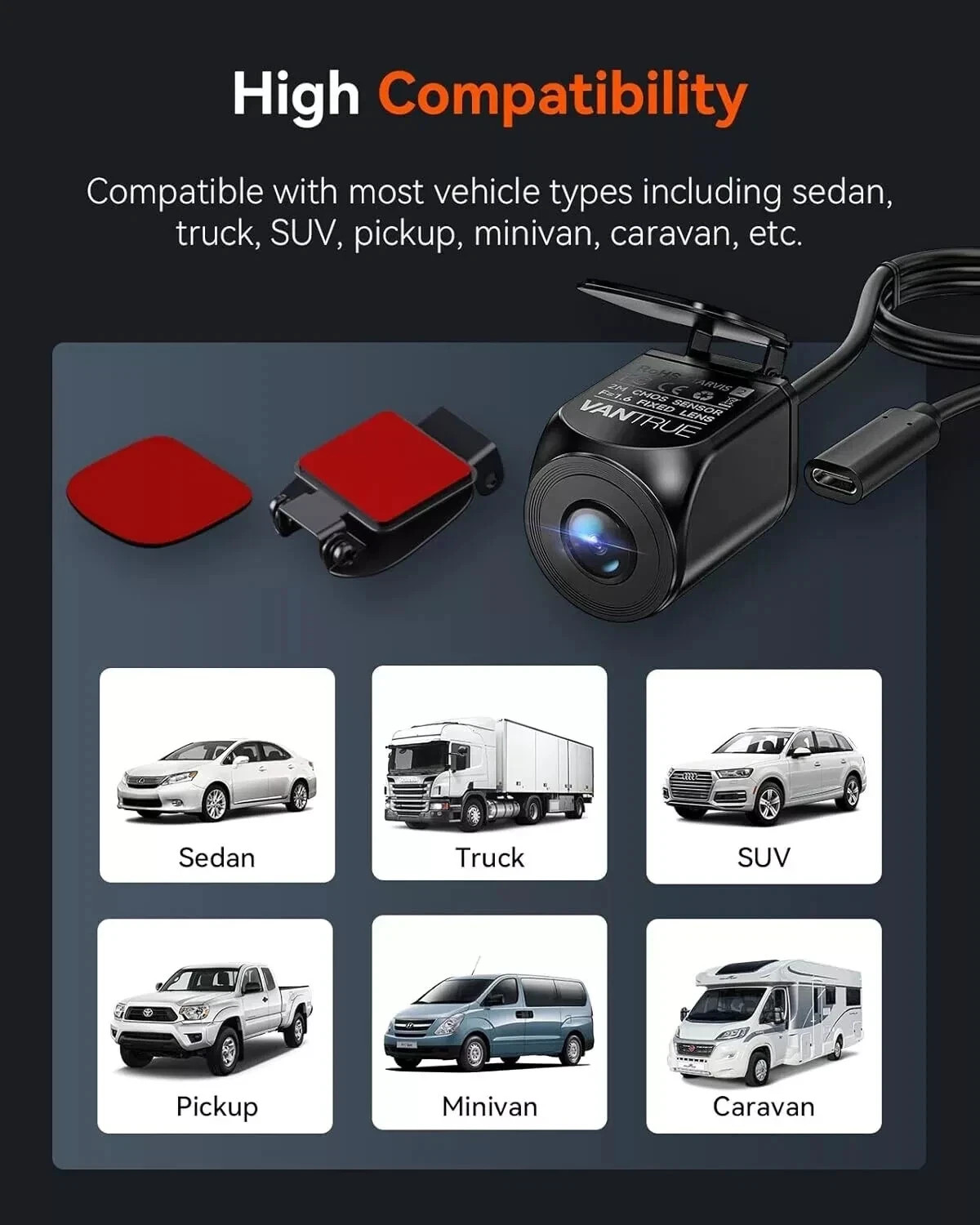 Vantrue RC11 Waterproof Rear Camera for S1 Pro Max