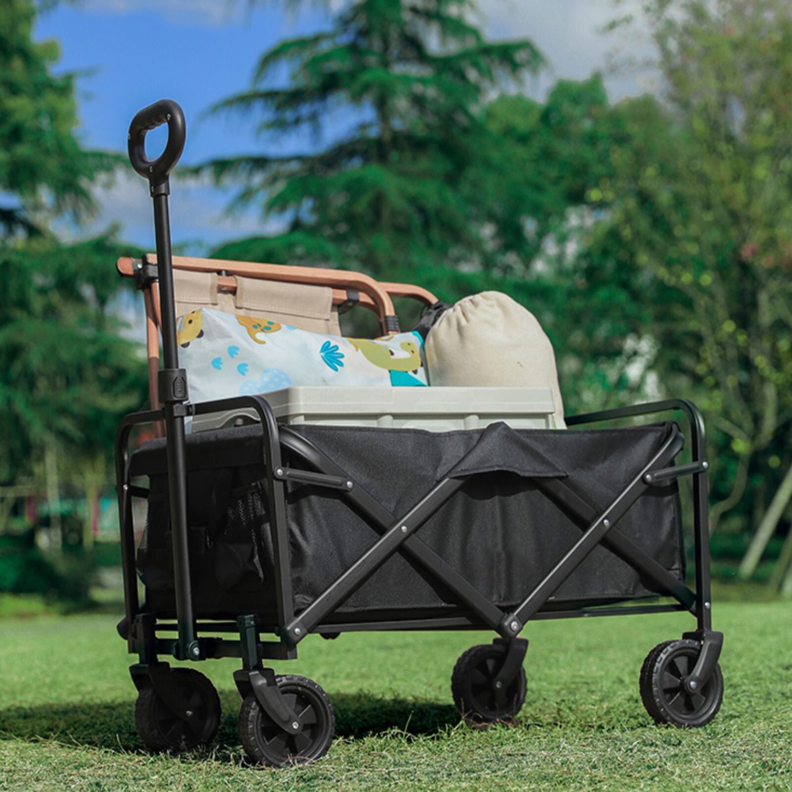 Wagon Cart for pull Handle Spare Replacement Telescoping Rod for Camping Trolley