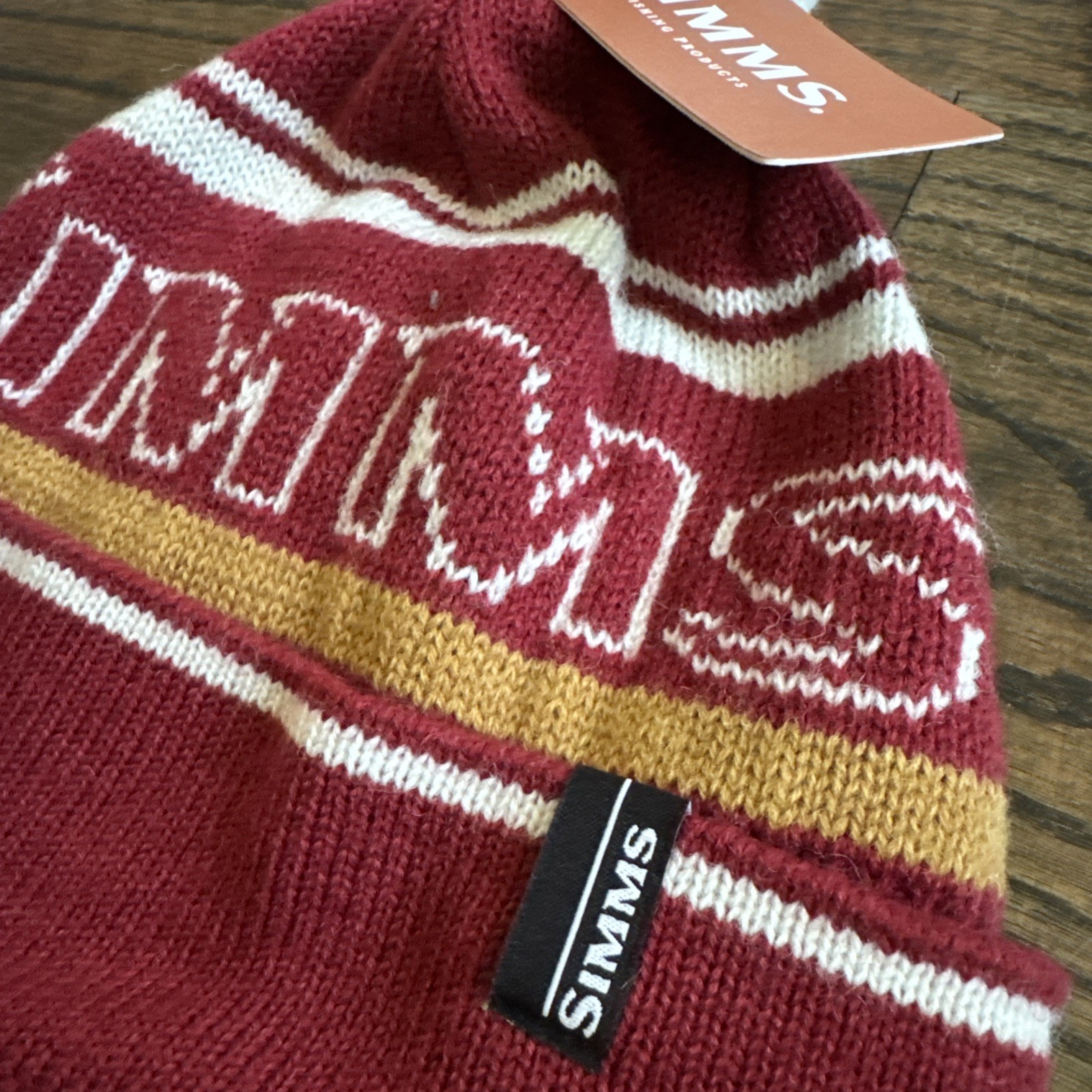 Simms Wildcard Knit Hat - Fleece Lined Beanie - Ruby - WARM - NEW wTags!