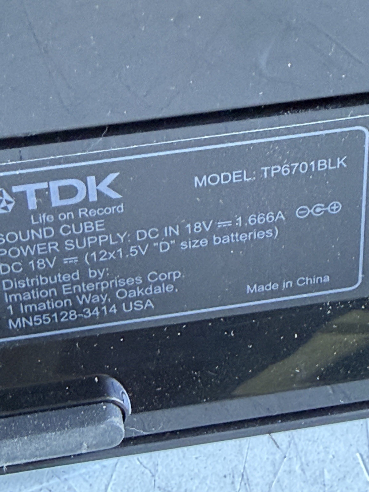 TDK TP6701BLK Life on Record Sound Cube Audio System AS IS READ!