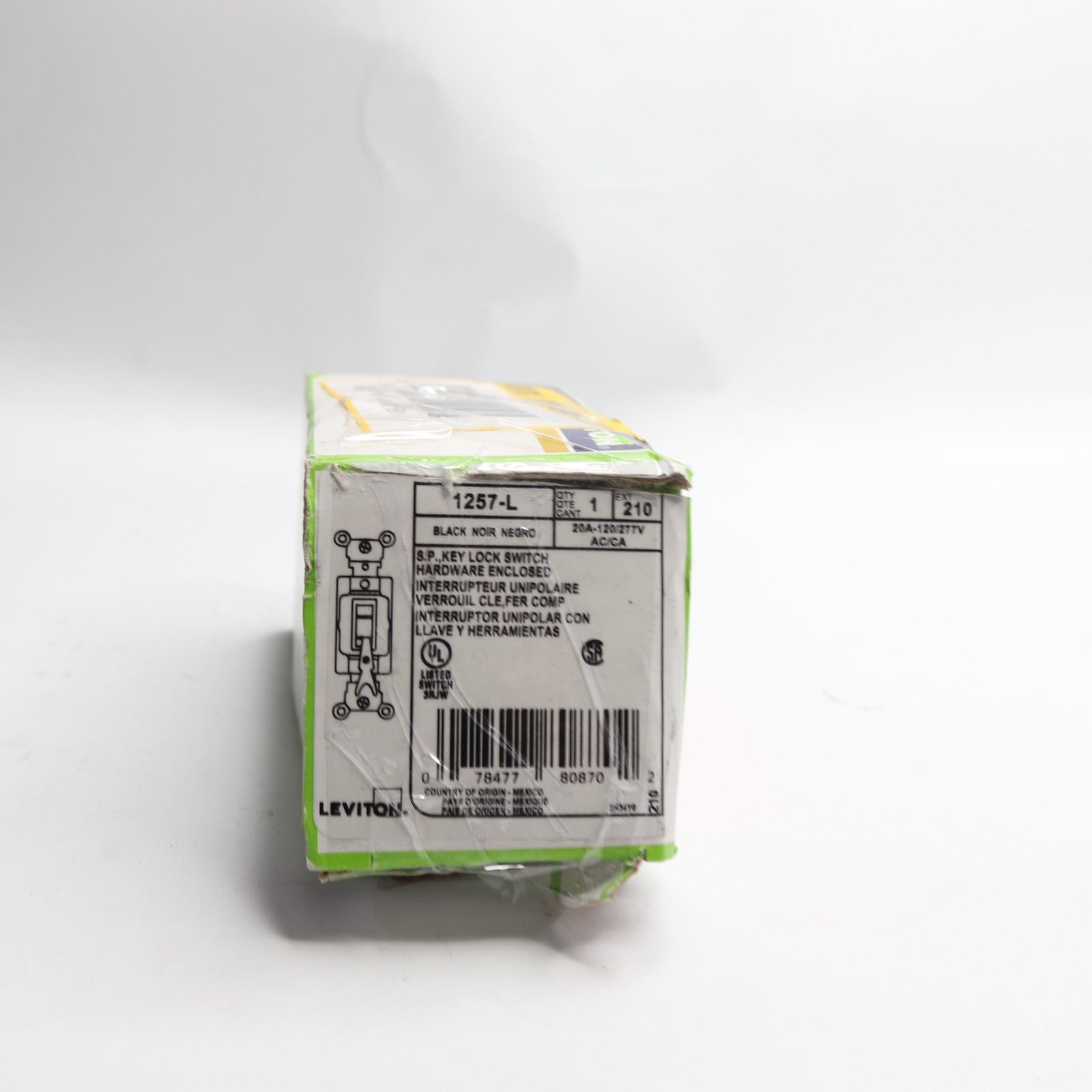 Leviton Toggle Single-Pole AC Quiet Switch 20-Amp 120/277-Volt Black 1257-L