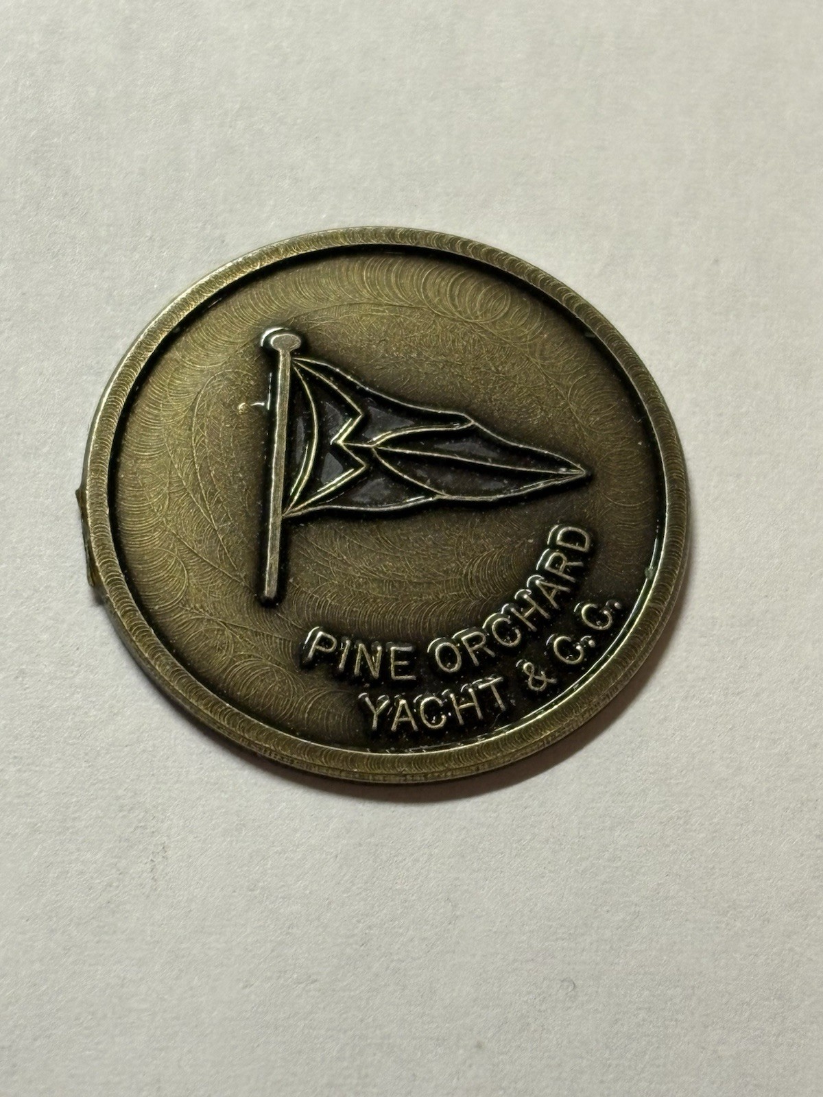 Rare Pine Orchard Yacht & Country Club 1" Coin Style Golf Marker - Branford, CT