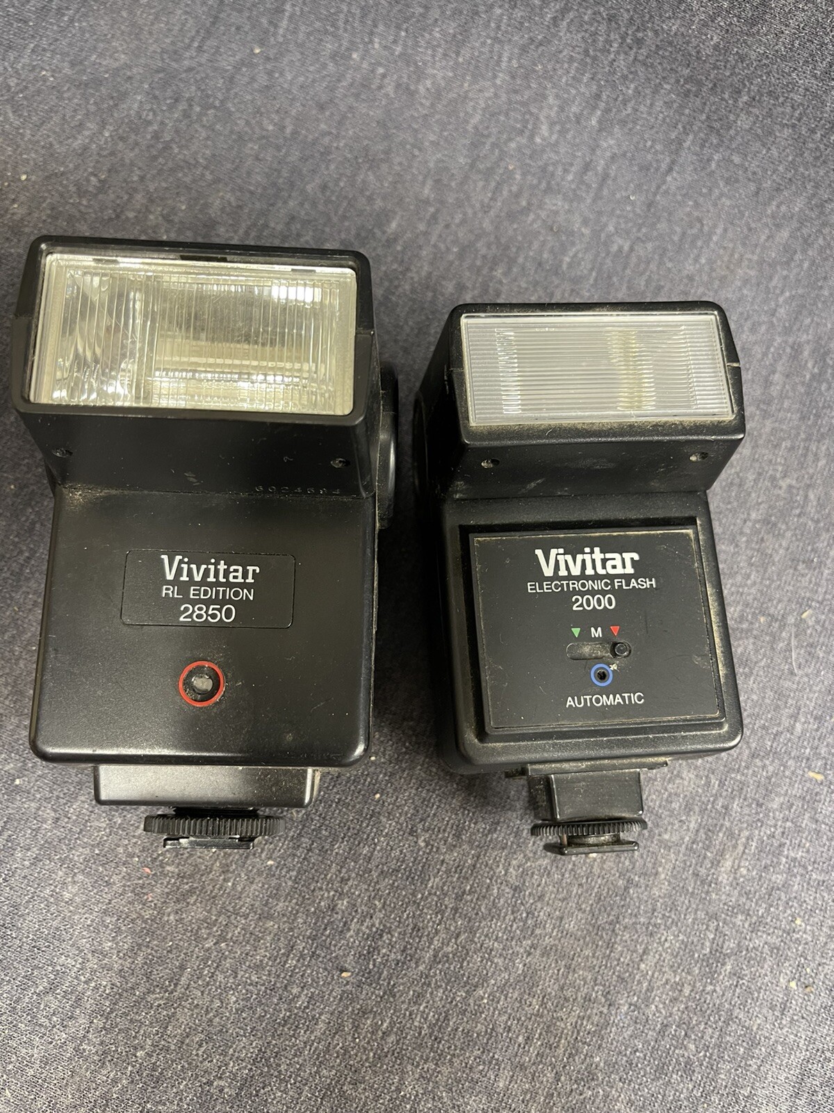 Lot 2 VINTAGE VIVITAR ELECTRONIC FLASH Units 2000 And 2850 RL Untested