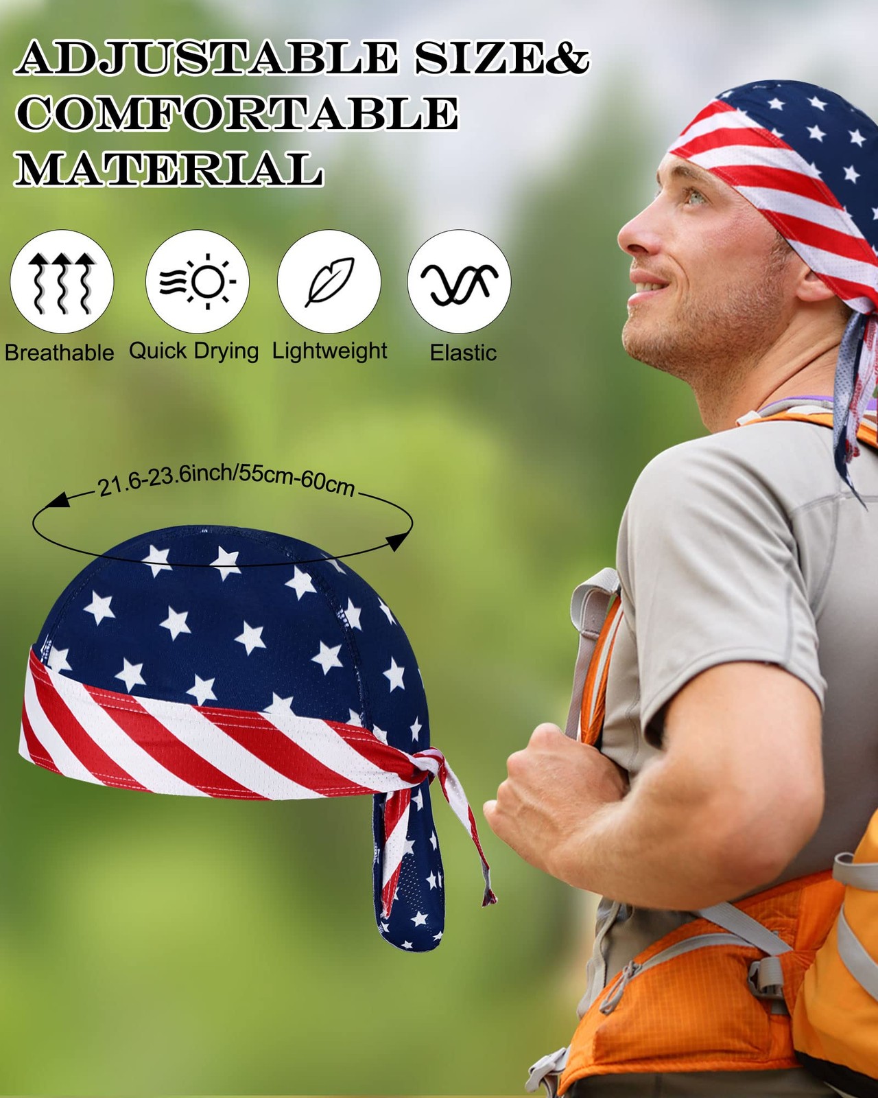 8 Pack Do Rag Skull Caps for Men Sweat Wicking Doo Rags Cooling Helmet Liner ...
