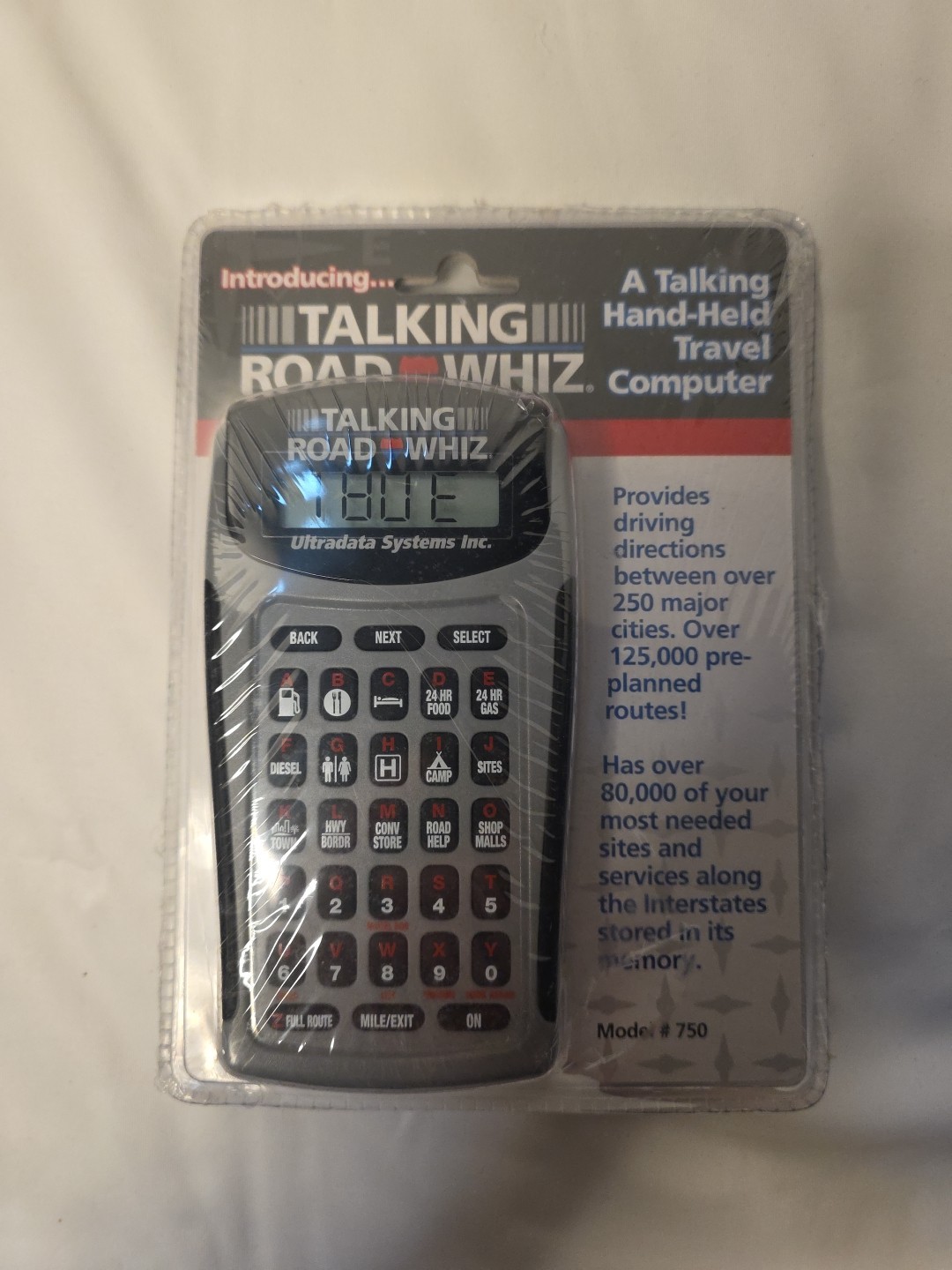Talking Road Whiz Hand Held Travel Computer Road Trip Help Equipment #750 NEW
