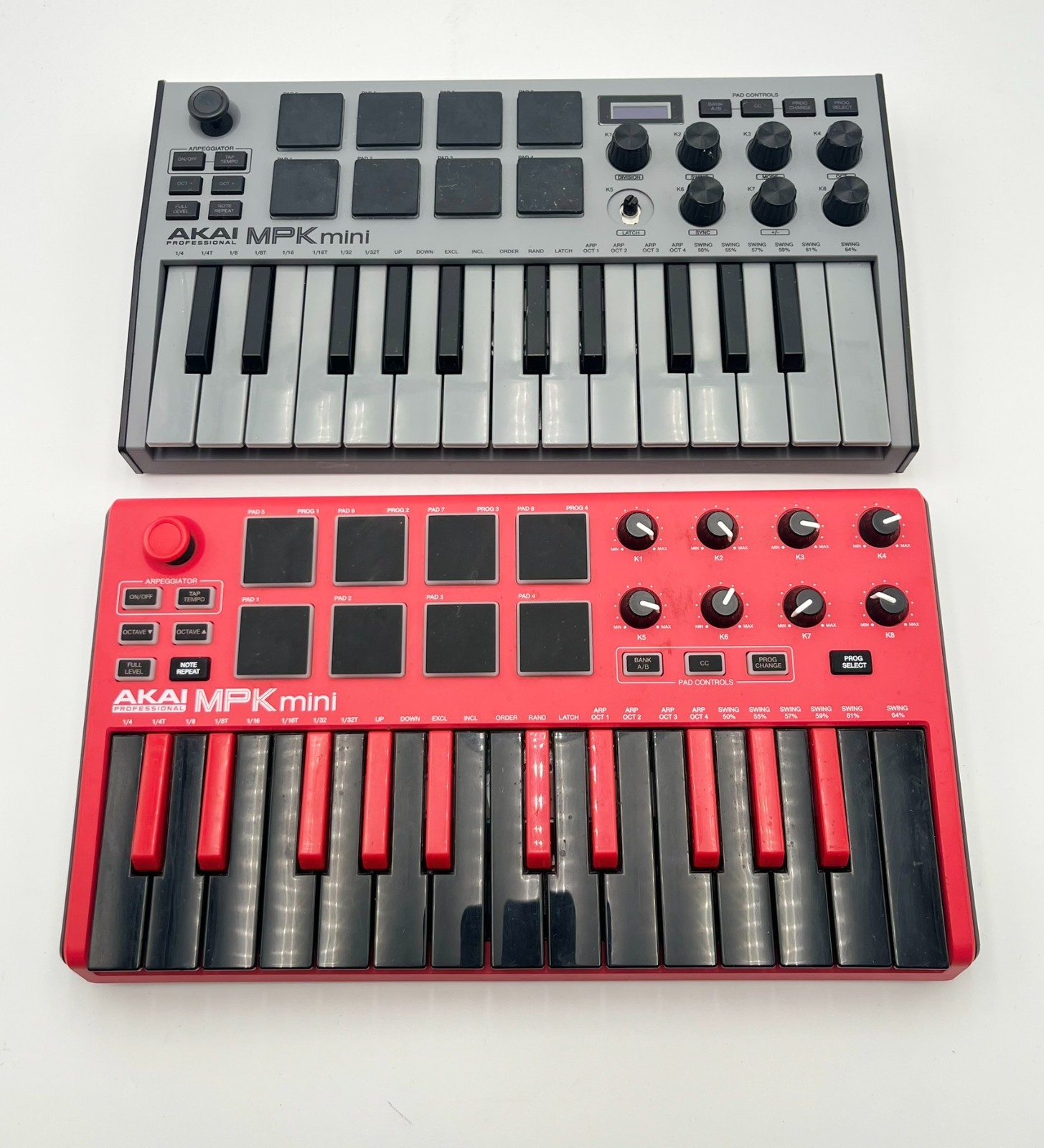 Akai Professional MPK Mini Keyboard Controller Red/Gray Lot Of 2 Untested