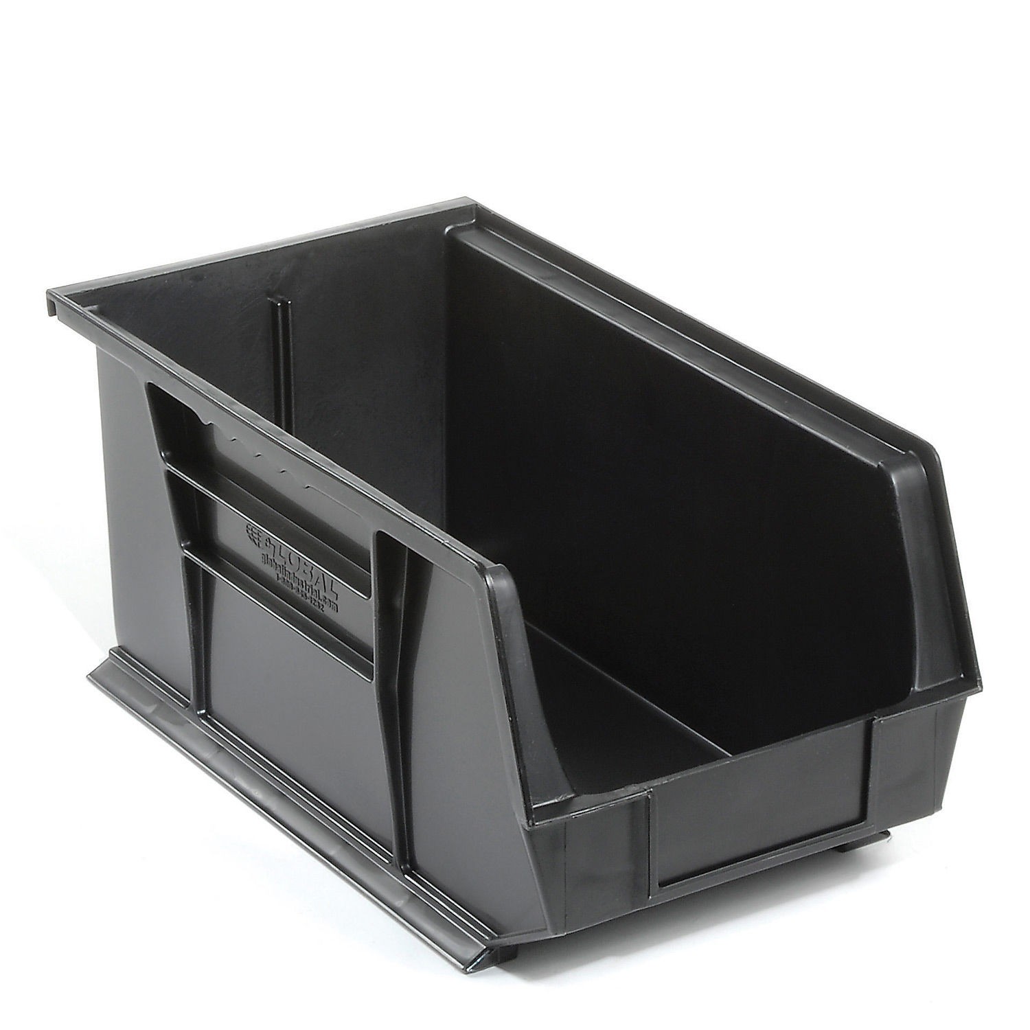 Plastc Stacking Bins - Parts Storage Bin 8-1/4 x 14-3/4 x 7 Black Lot of 12