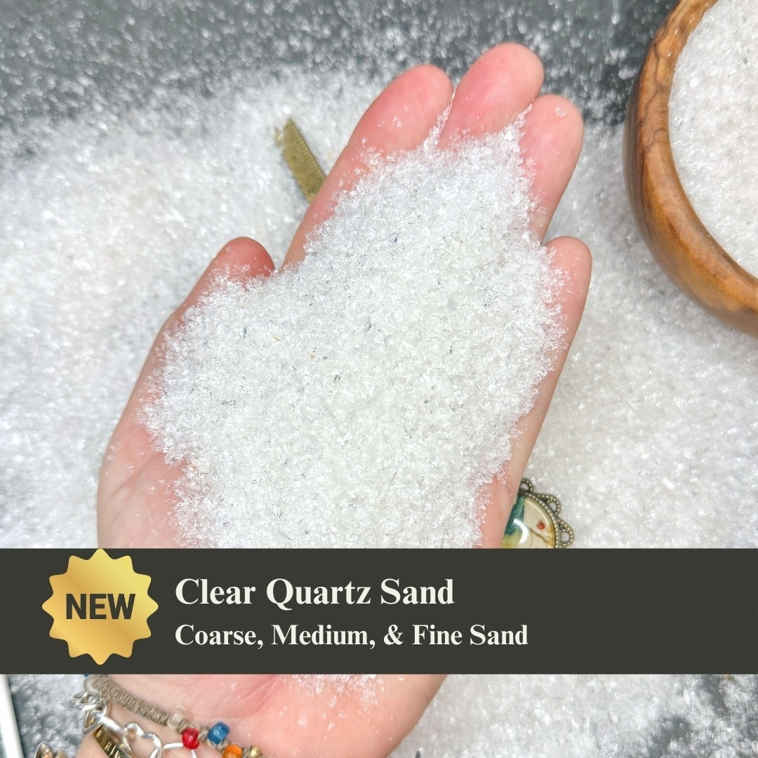 Crushed Clear Quartz (Rock Crystal) Sand, 3 Sand Sizes for Inlay, Crafts, Art