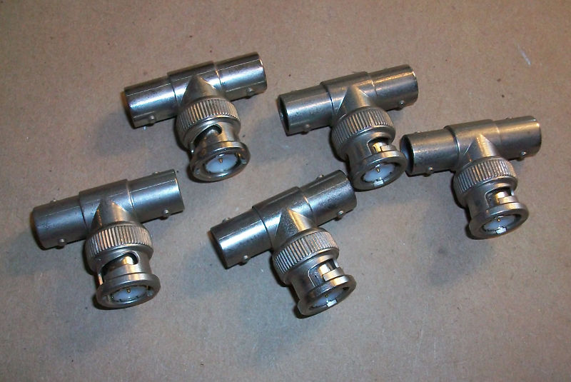 5pc Coax Coaxial Tee 3 Way Adaptor