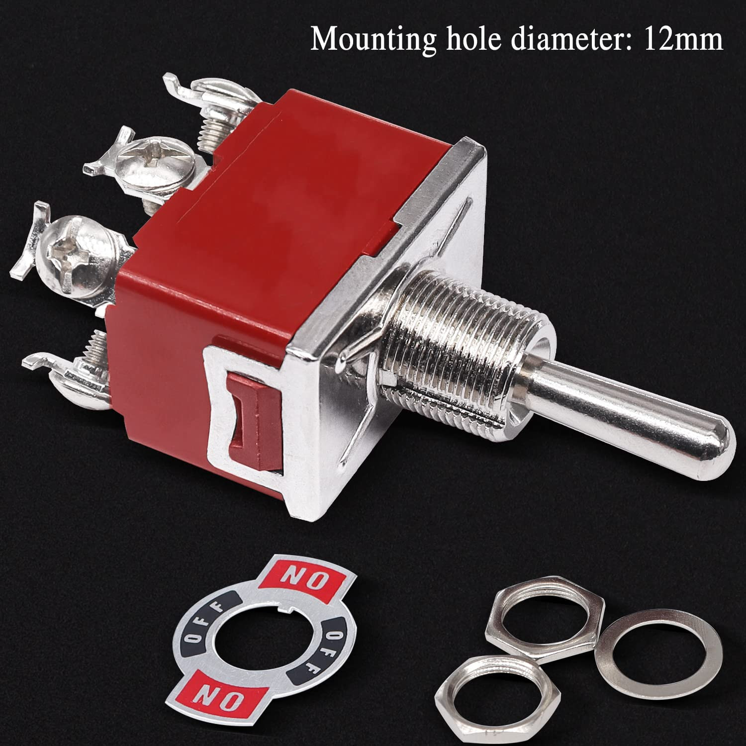 2Pcs Momentary Toggle Switch DPDT (On)-Off-(On) 6 Terminal 3 Position Toggle Swi