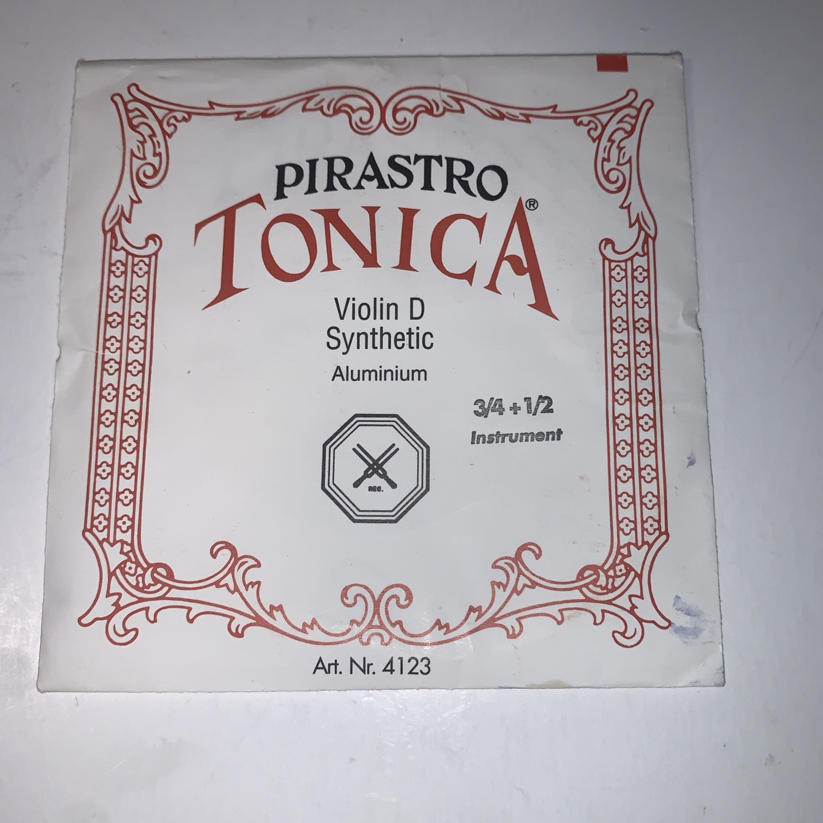 New PIRASTRO TONICA Violin D Synthelic #4123  3/4 + 1/2 Instrument