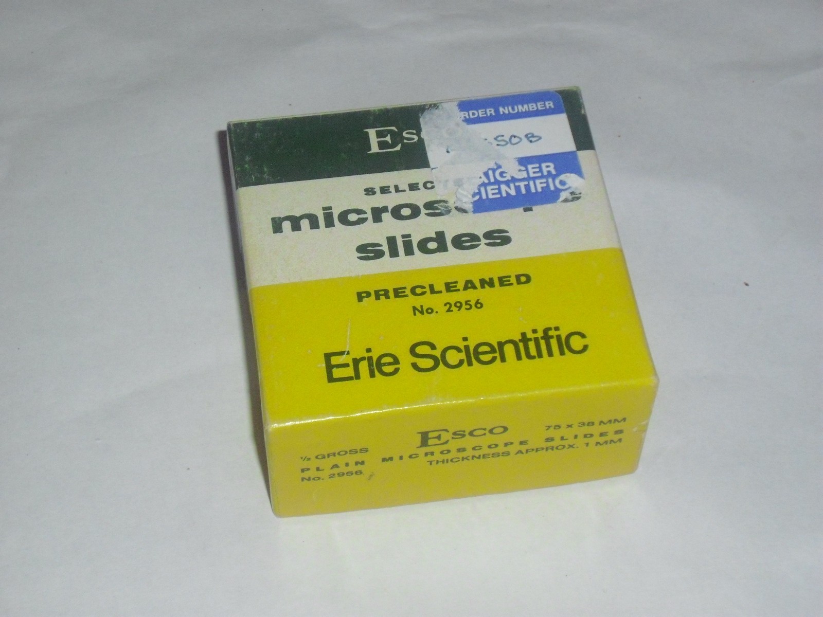 Erie Scientific 72 Plain Microscope Slides, 75 X 38 X  1 mm, No 2956, Precleaned