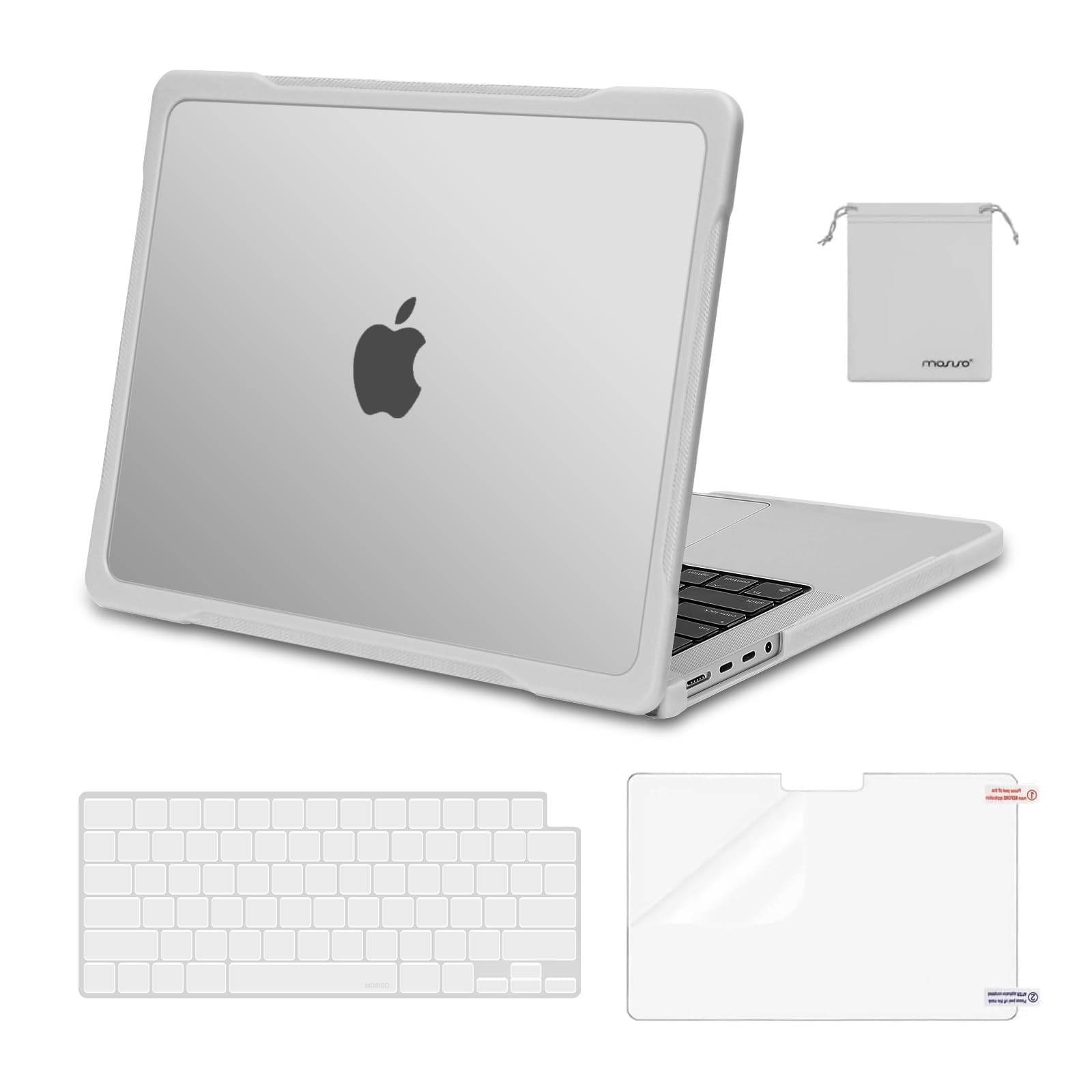 MOSISO Compatible with MacBook Pro 14 inch Case M5 2026 M4 M3 M2 Translucent