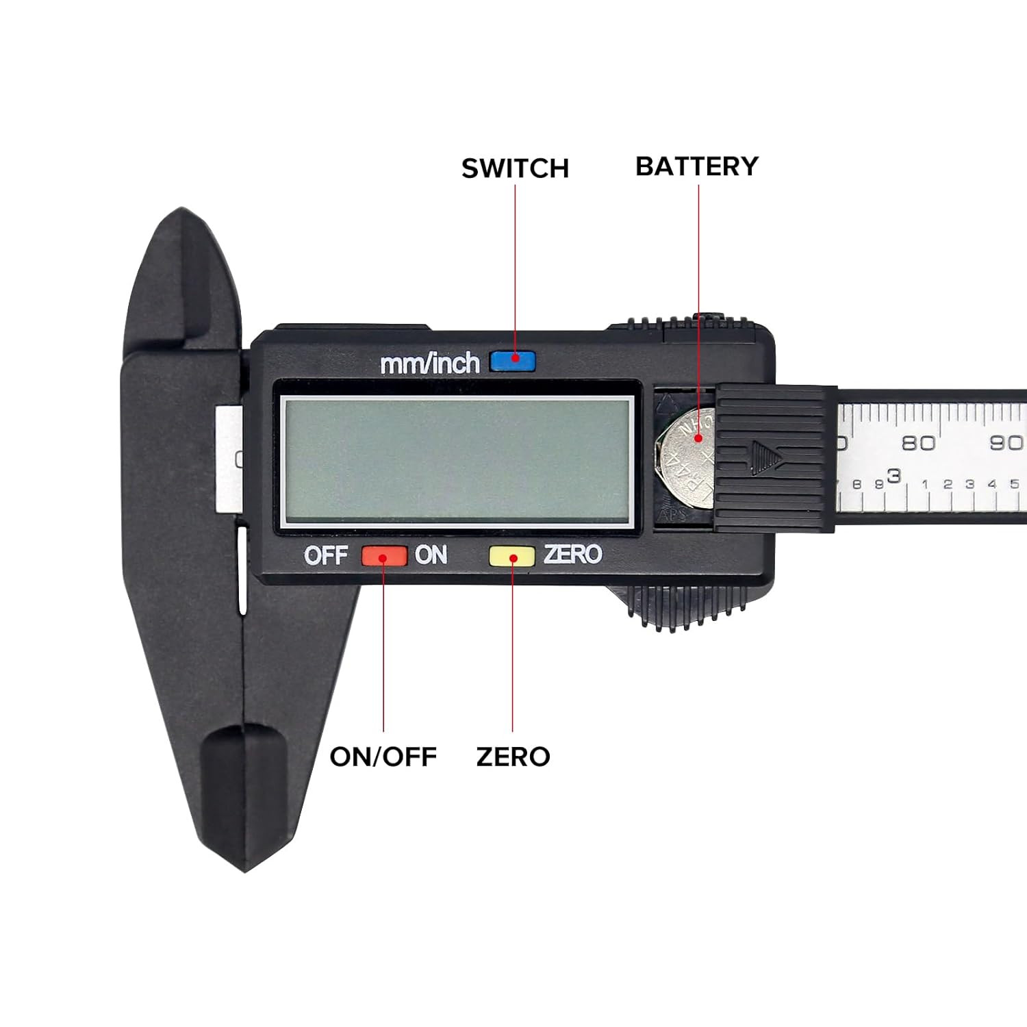 Electronic Digital Caliper, Plastic Vernier Caliper, Caliper Measuring Tool with