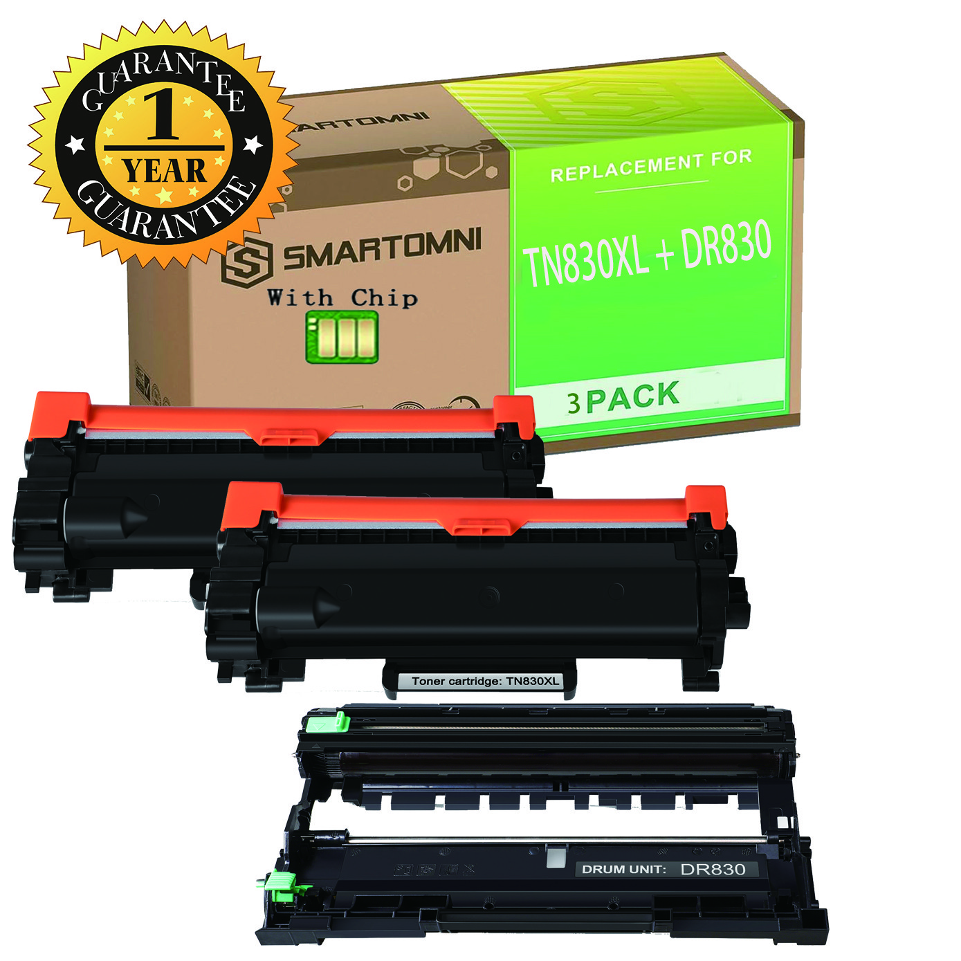 TN830XL Toner Compatible for Brother TN830 XL DR830 HL-L2405W MFC-L2820DW LOT