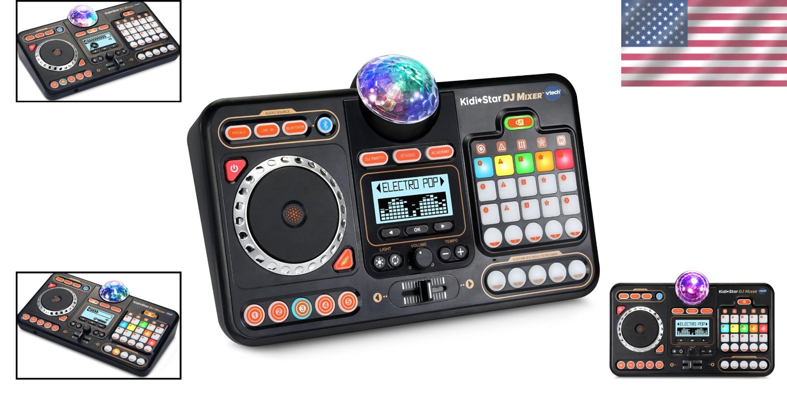 Interactive DJ Turntable for Kids - Bluetooth Mixer with Built-in Speaker