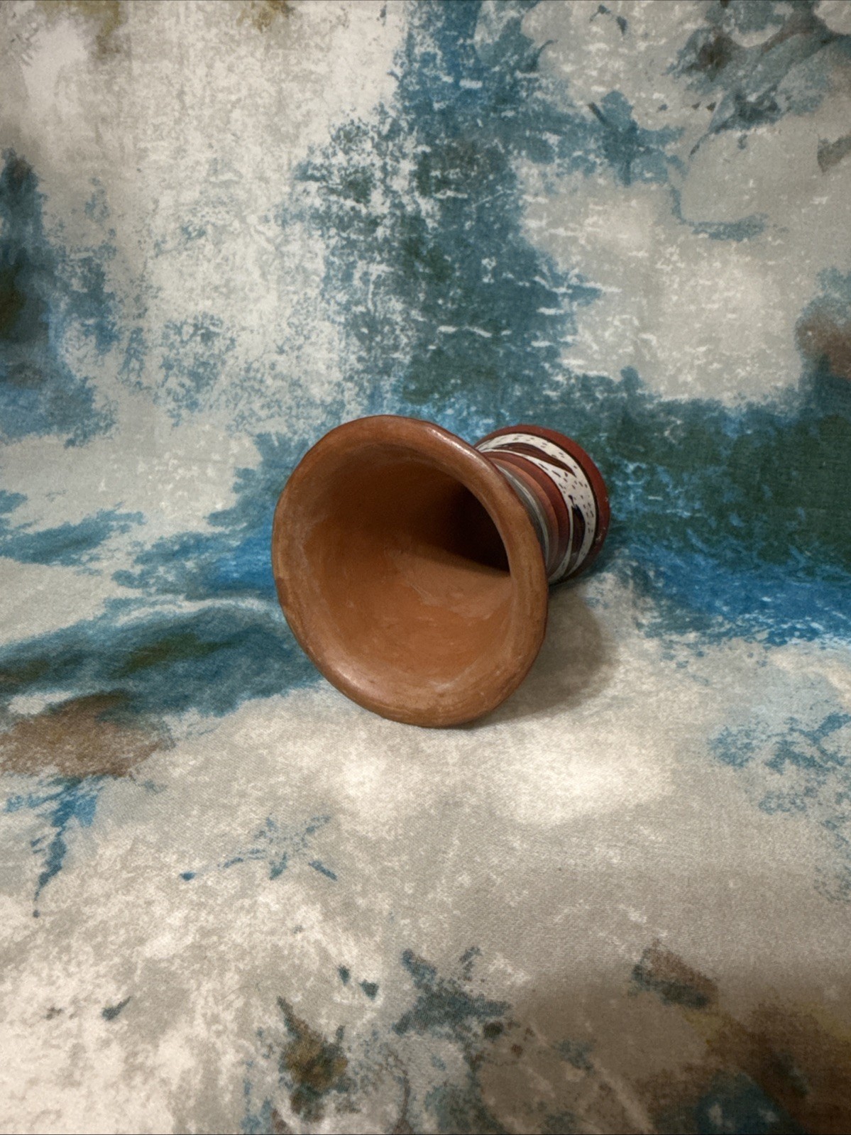 Cusco Peru Art Pottery Hand Painted Patterned Vase Small 3.5" Vintage Decor