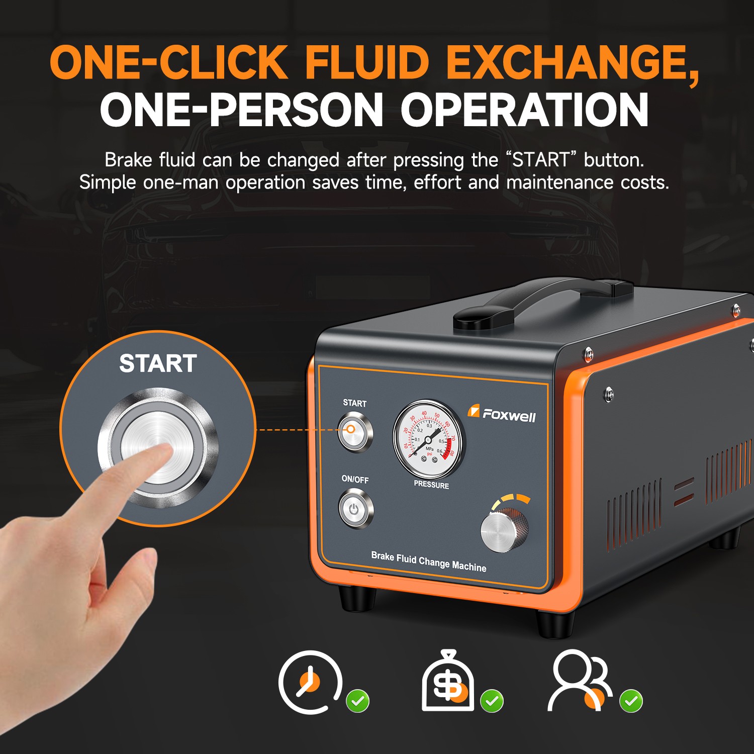 Foxwell RT1000 Auto Brake Bleed Machine with Tools - Complete System Bleeder Kit