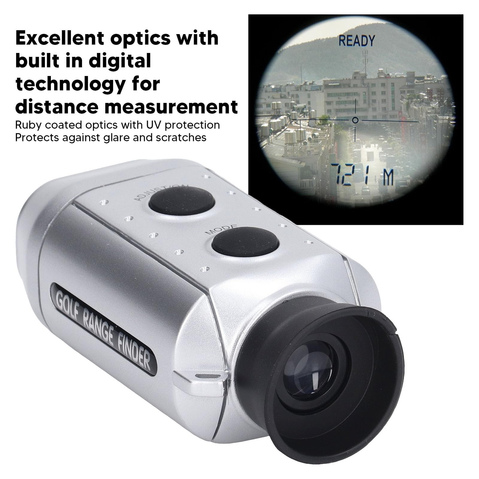 7X 1000 Yard Golf Rangefinder: Accurate Distance Meter with Battery Power