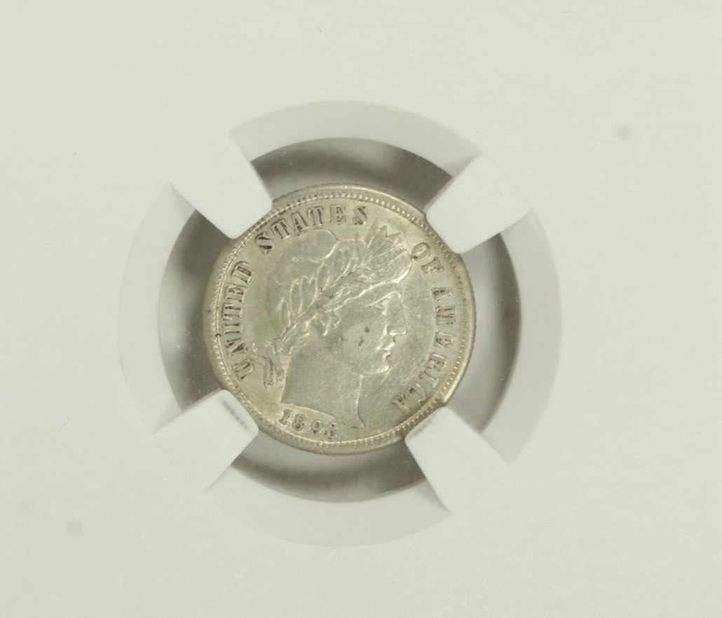 1893-S Barber Dime : AU+