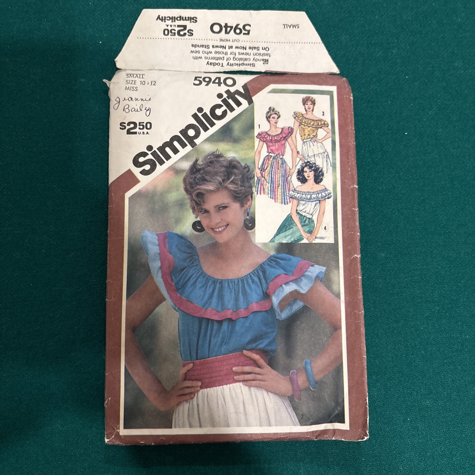 Simplicity Pattern Ruffle Top 5940 CUT PATTERN Size 10-12