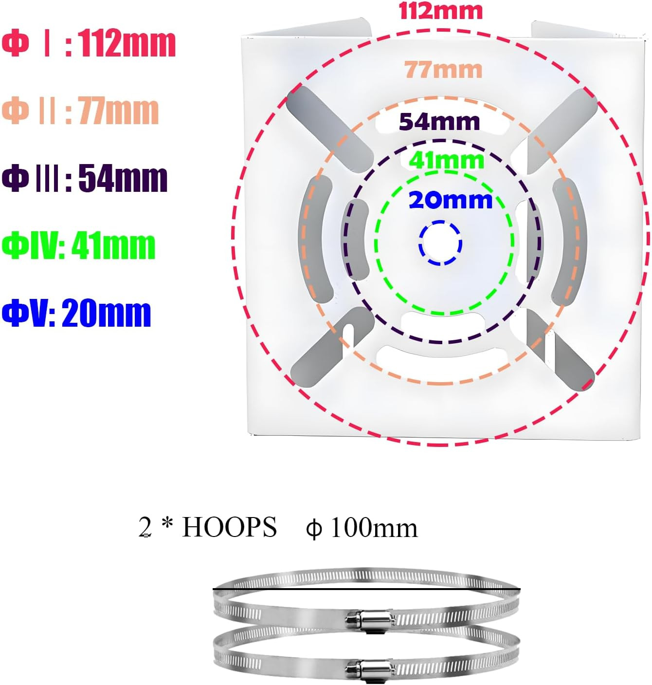 Universal Pole Mount Bracket 2 Loops for CCTV PTZ Camera AP CPE Adapter