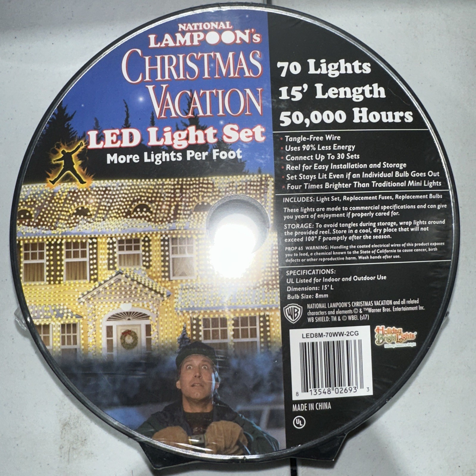 NEW National Lampoon’s Christmas Vacation warm white LED icicle lights 70 6.67’