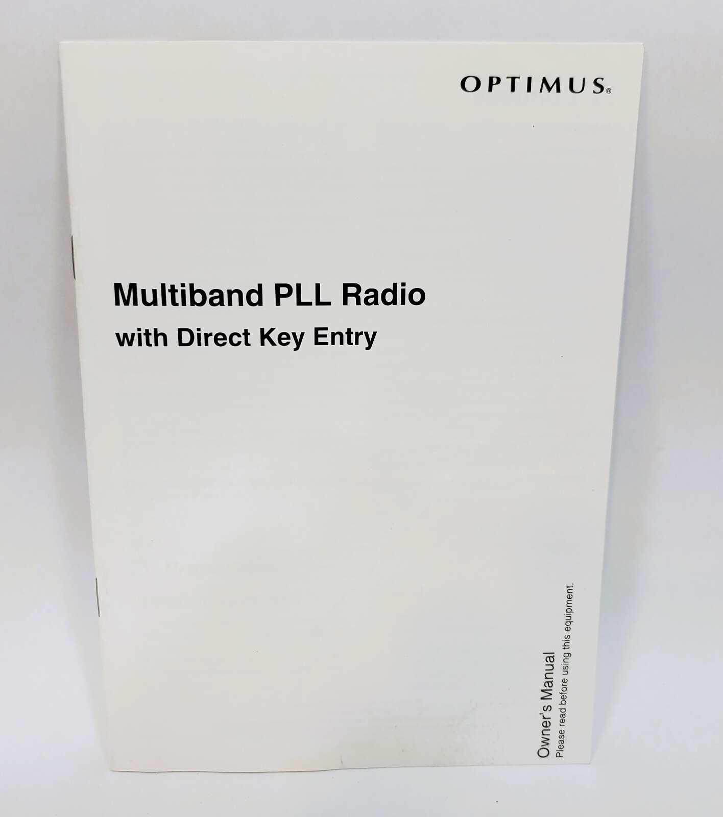 Optimus Multiband PLL Radio Owner's Manual 12-808