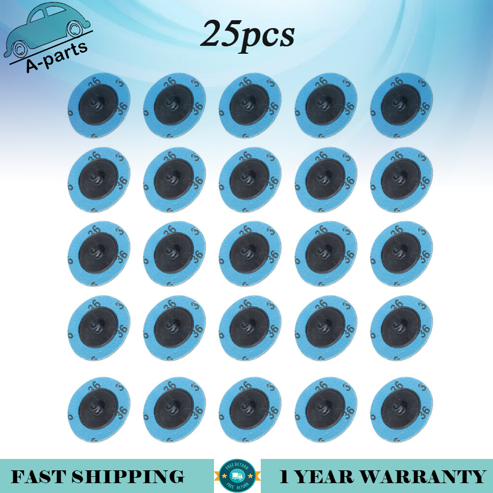 25 Pcs 2" 36 Grit Zirconia + Grind Aid Quick Change Sanding Discs Type
