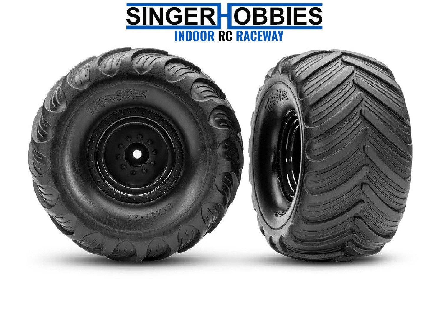 Traxxas 3665-BLK Monster Truck Wheels & Terra Groove Tires 2' STAMPEDE 2WD FRONT
