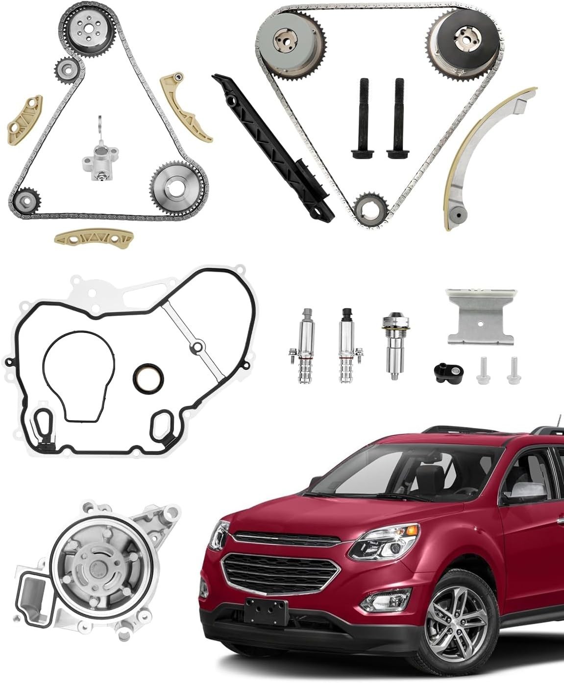 Timing Chain Kit 2.4 L, Compatible with 2009-2017 GMC Terrain/Chevy Equinox Mali