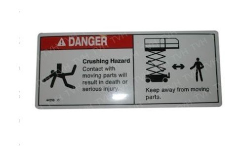 Part # 44255 Fits Genie DECAL - DANGER CRUSHING HAZARD
