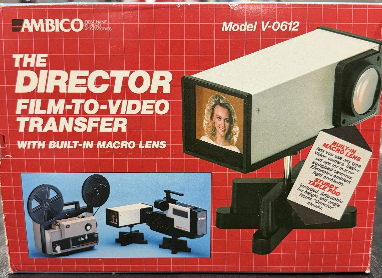 Ambico The Director Film To Video Transfer With Built-In Macro Lens Original Box