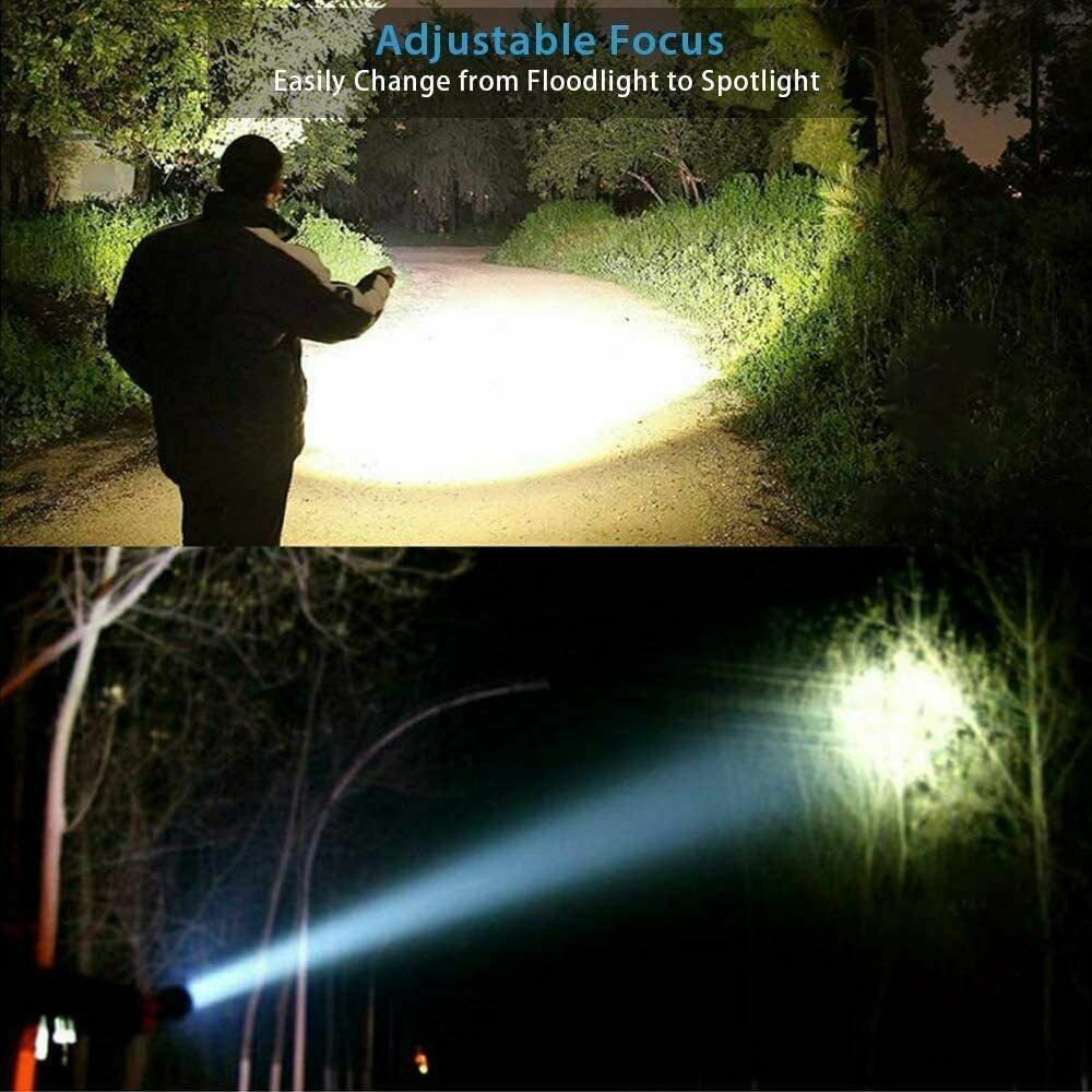 Super Bright LED Tactical Flashlight Zoomable With Rechargeable Battery