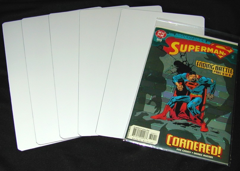 (300) Comic Book Bin Index Divider Cards - 7" x 12" - White Standard 30mil Thick