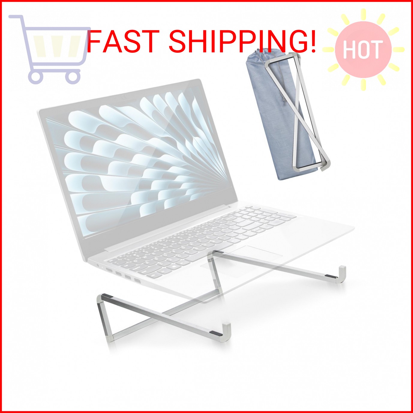 TENOC Foldable Laptop Stand for Desk, Universal Laptop Riser Ventilated Holder M