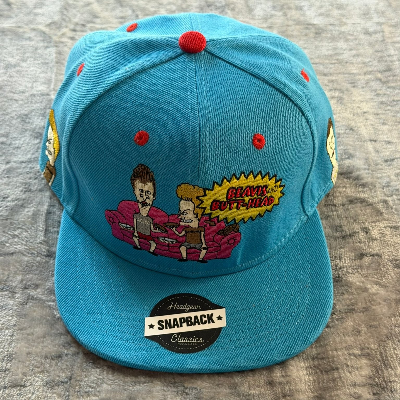 Nostalgia Co Beavis and Butt-Head Snapback Hat Men's One Size Blue MTV