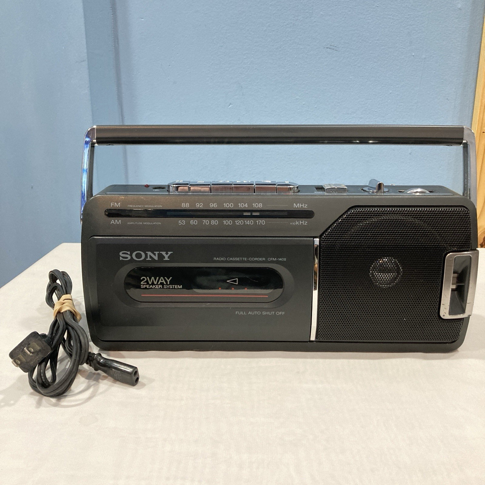 Sony CFM-140 II AM/FM Radio Cassette Tape Player / Recorder - New Belts, Tested