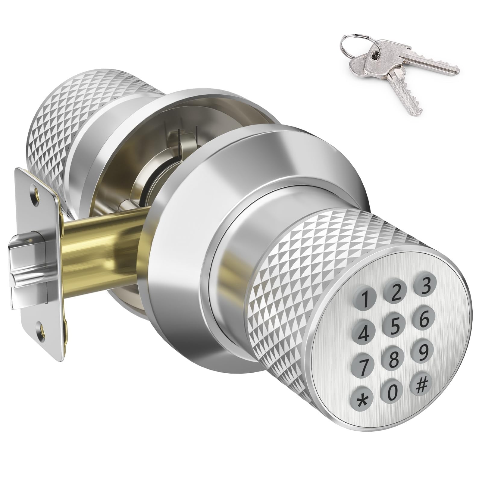 FITNATE Keypad Door Knob, Keyless Smart Lock with Back-Lit Keypad, Electronic...